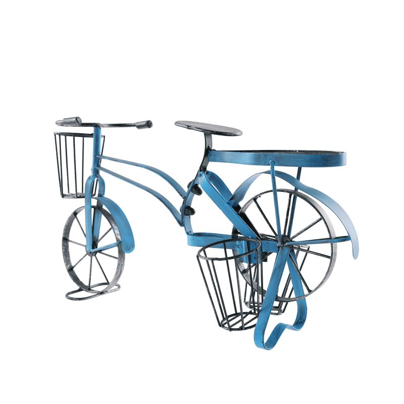 RETRO kvetináč v tvare bicykla, čierna/modrá