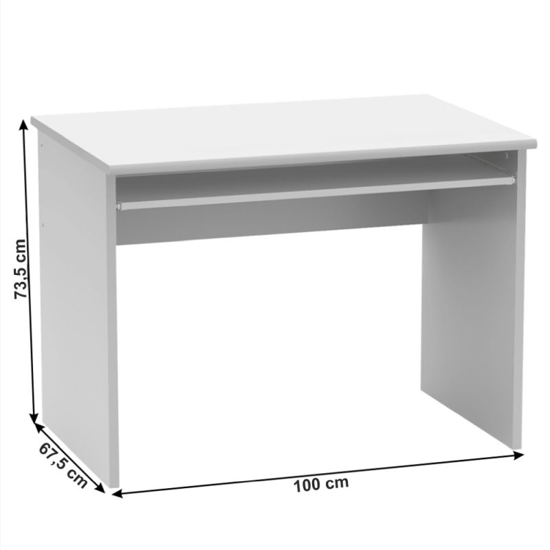 Písací stôl z kvalitnej DTD, 100cm, biely