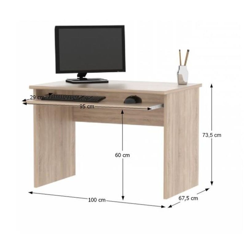Písací stôl z kvalitnej DTD, 100cm, dub sonoma
