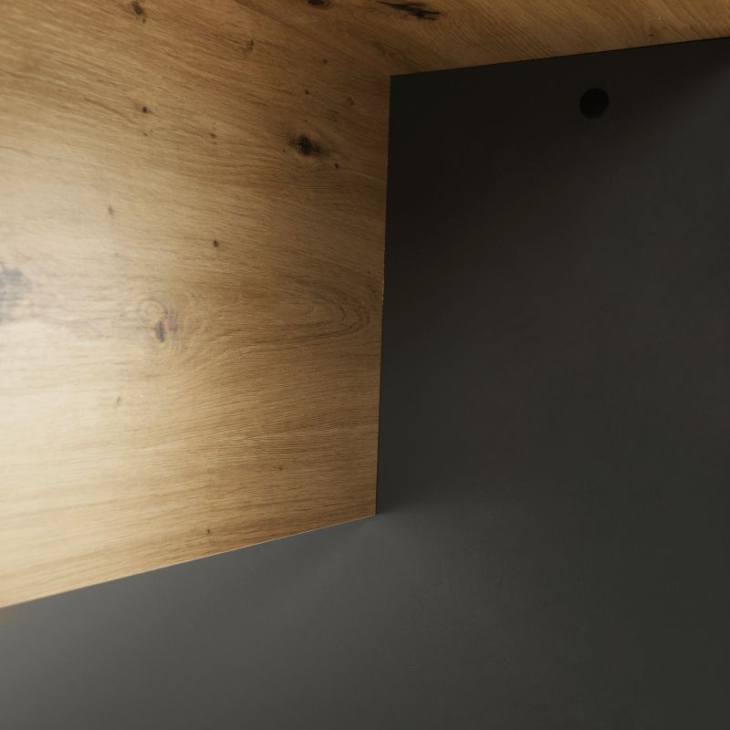 Moderný PC stôl z kvalitnej DTD, grafit/dub artisan, 140cm