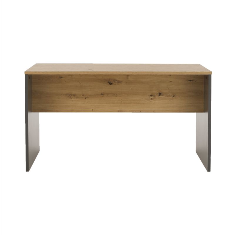 Moderný PC stôl z kvalitnej DTD, grafit/dub artisan, 140cm