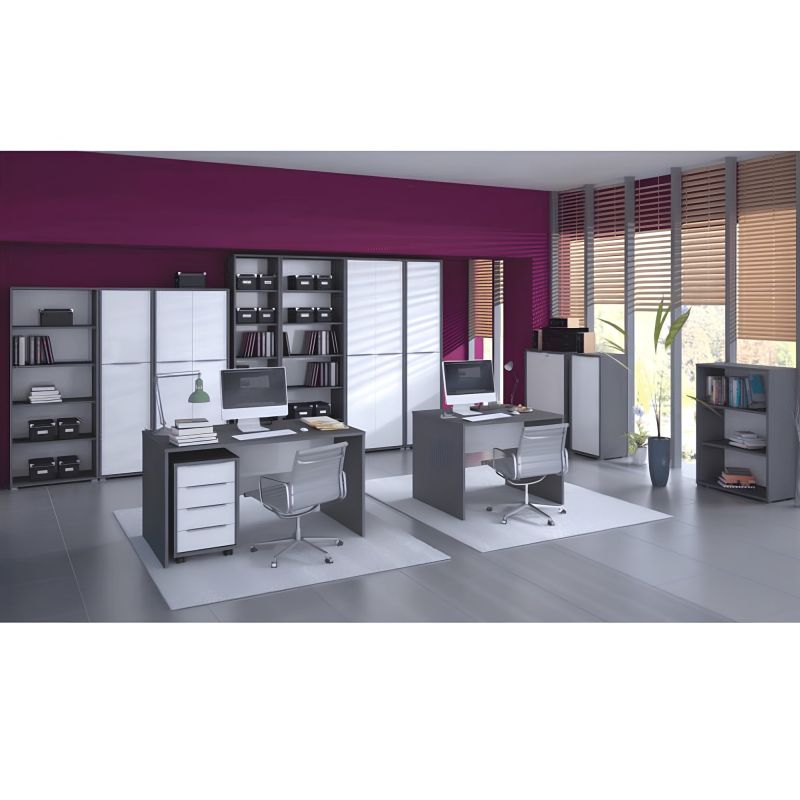 Moderný písací stôl z kvalitnej DTD, grafit/biela, 80cm