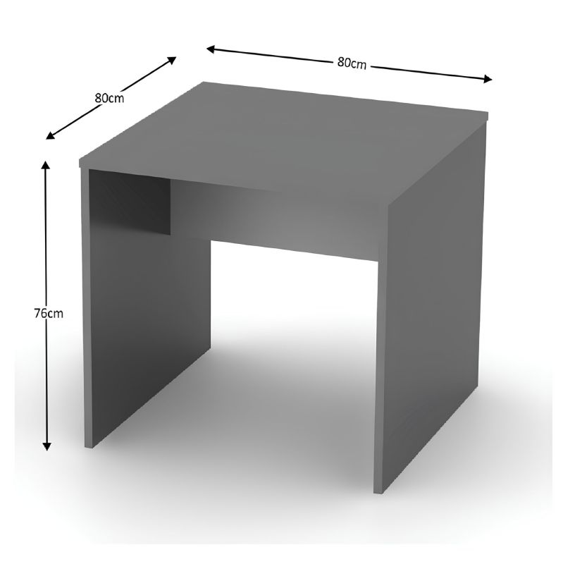 Moderný písací stôl z kvalitnej DTD, grafit/biela, 80cm