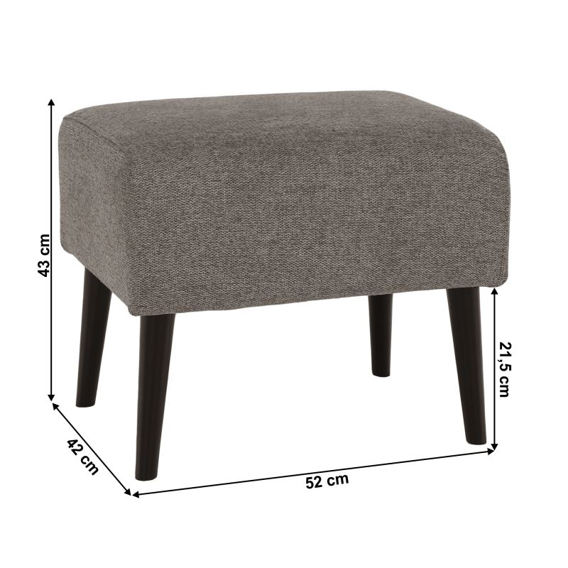 Elegantný taburet, sivá/čierna