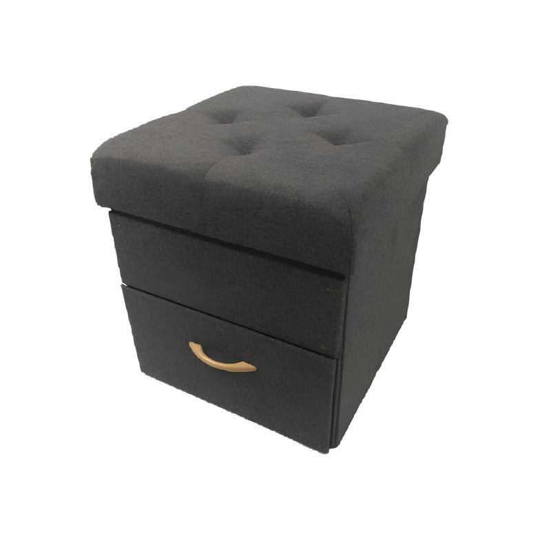 Moderný prešívaný taburet, sivá