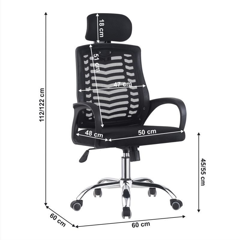 Jednoduché kancelárske elegantné kreslo v čiernom prevedení