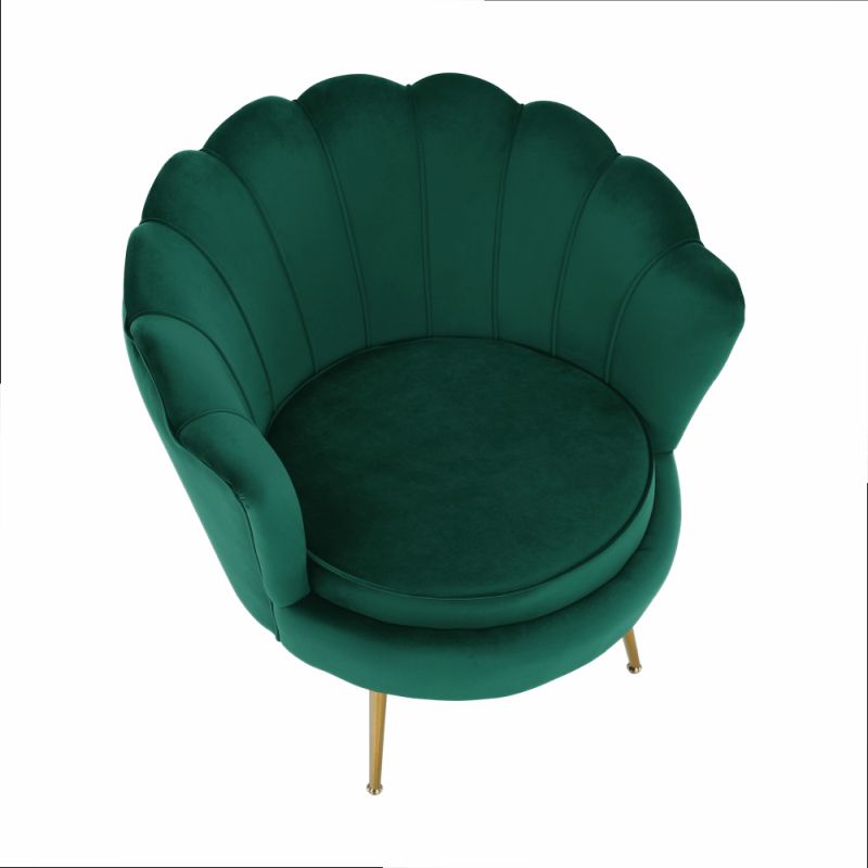 Kreslo v štýle Art-deco, smaragdová Velvet látka-gold chróm-zlatý