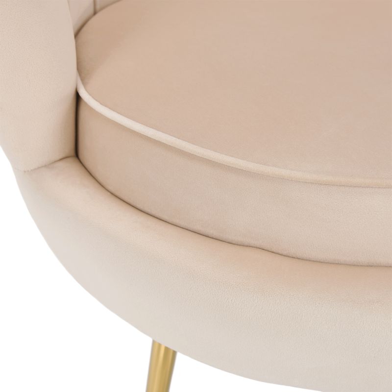 Kreslo v štýle Art-deco, béžová Velvet látka-gold chróm-zlatý
