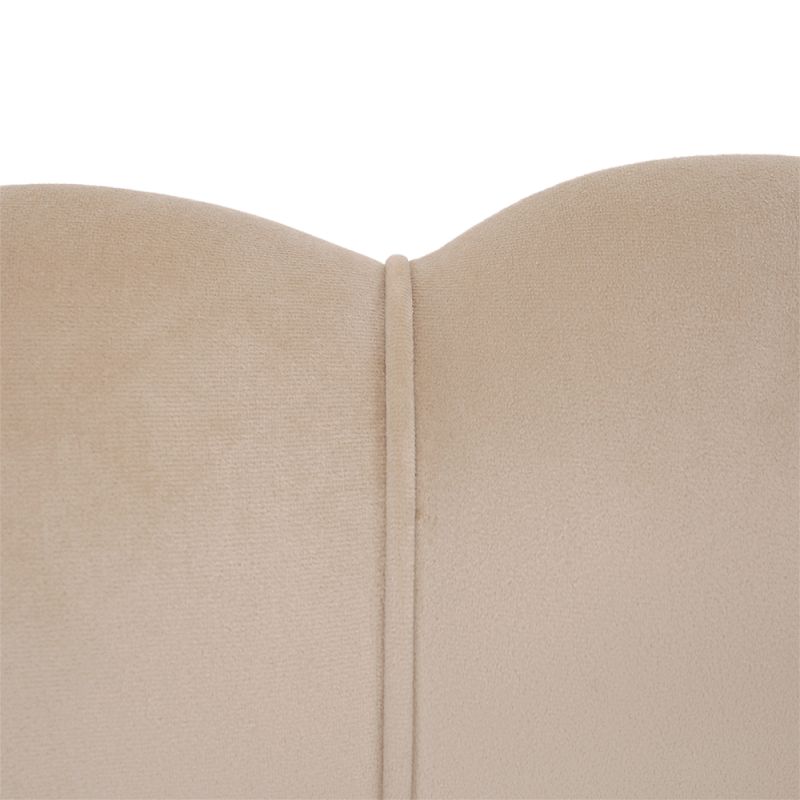Lavica v štýle Art-deco, béžová Velvet látka-gold chróm-zlatý