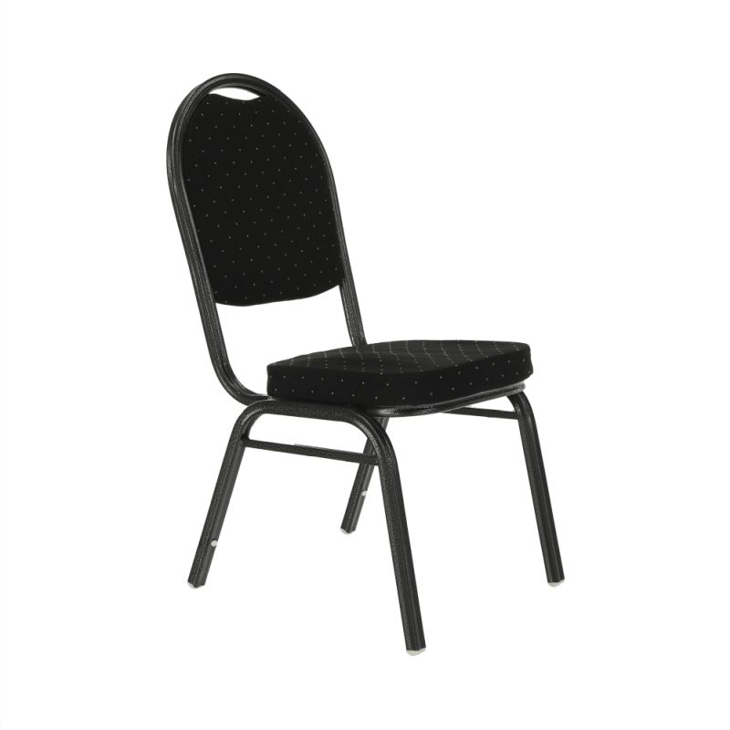 Konferenčná stohovateľná stolička čierna/tmavosivý rám