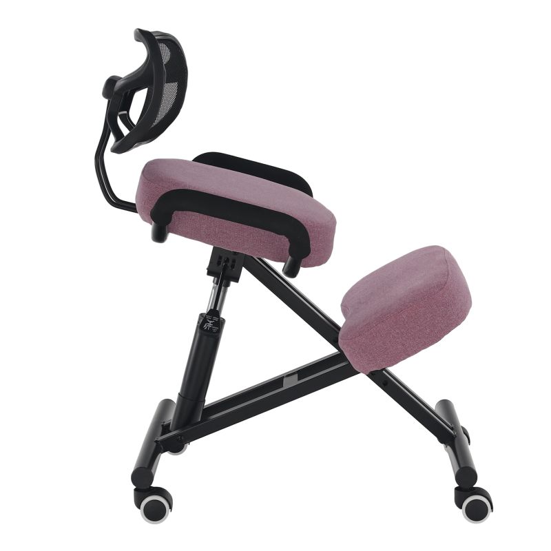 Ergonomický kľakosed s operadlom, ružová-čierna