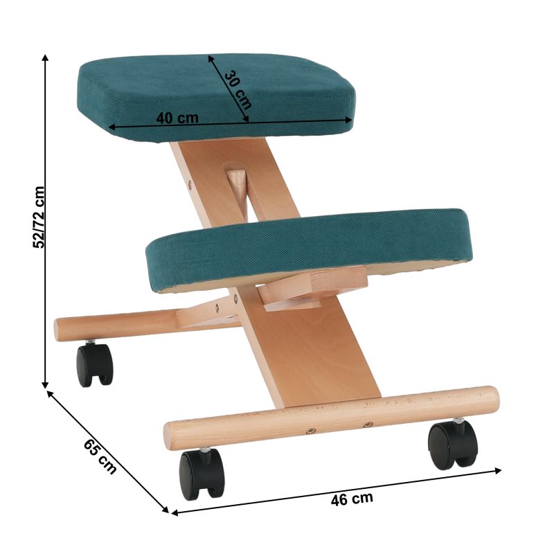 Ergonomická kľakačka, petrolejová-buk