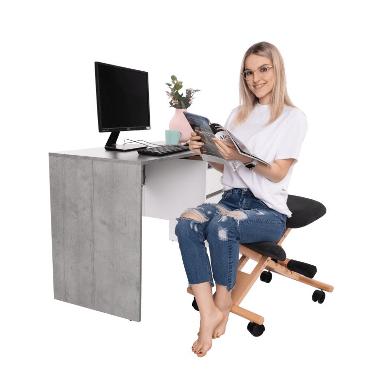 Moderná a ergonomická kľakačka, čierna-buk