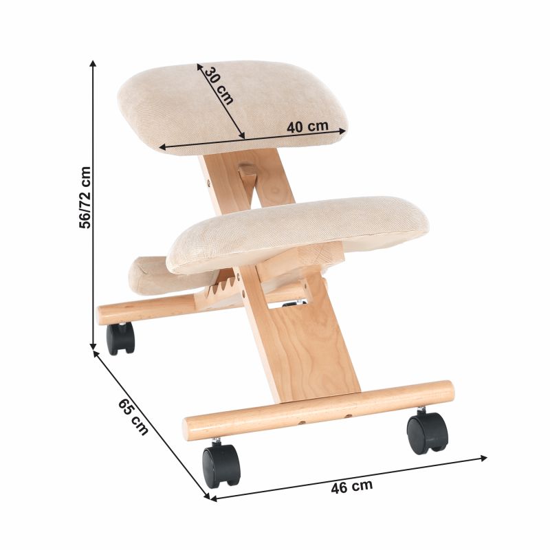 Moderná a ergonomická kľakačka, krémová-buk