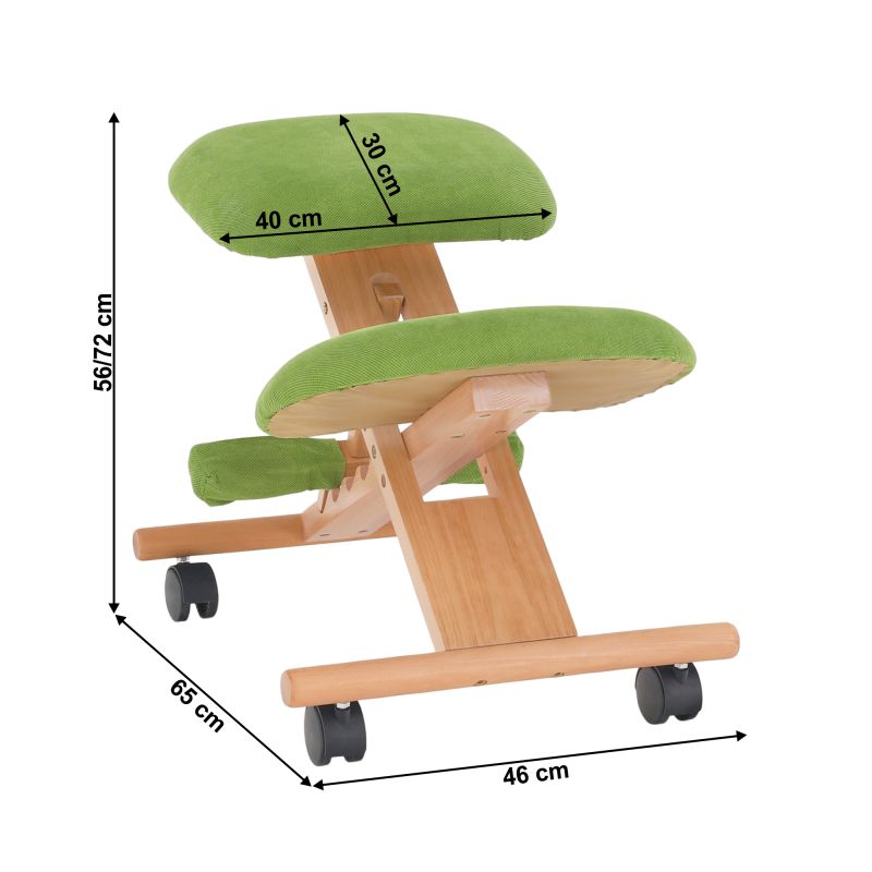 Moderná a ergonomická kľakačka, zelená-buk