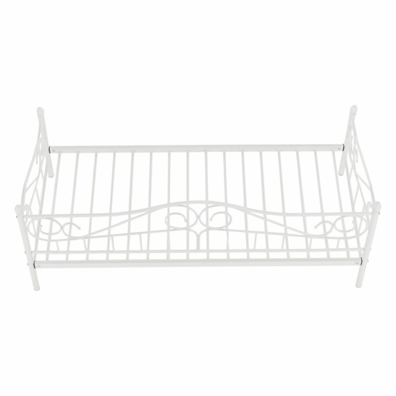 Kovová posteľ biela, 90x200