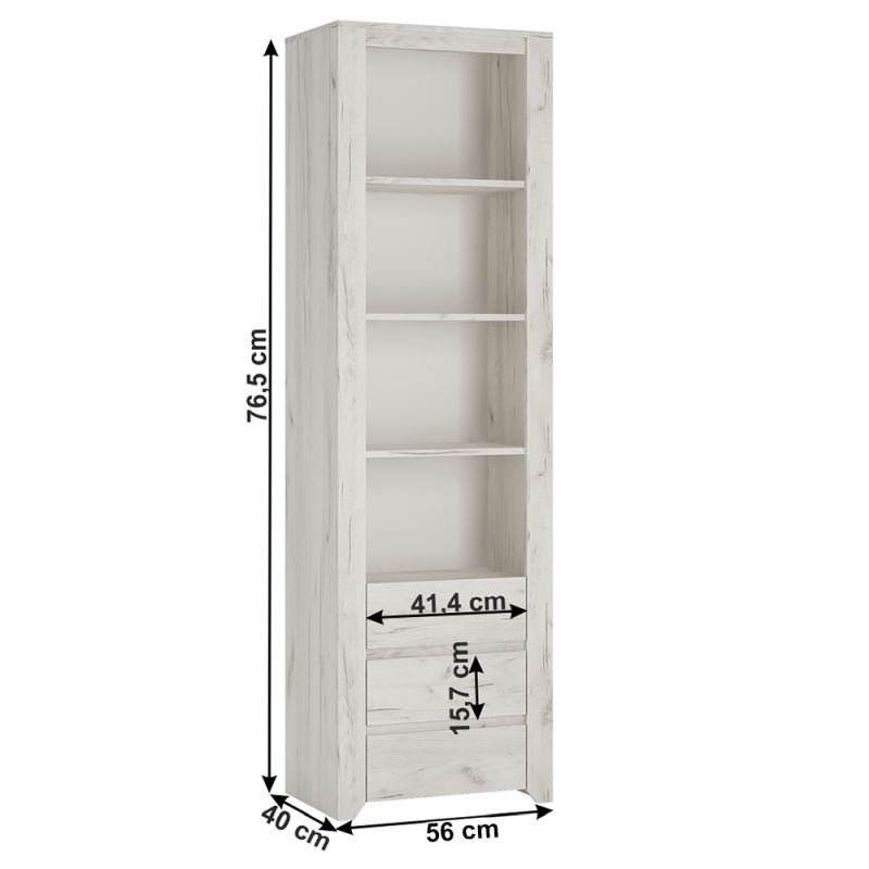 Regál 3S, biela-craft