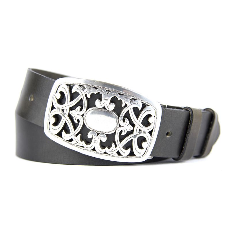 Kožený opasok YARD, šírka 4cm - Olivová