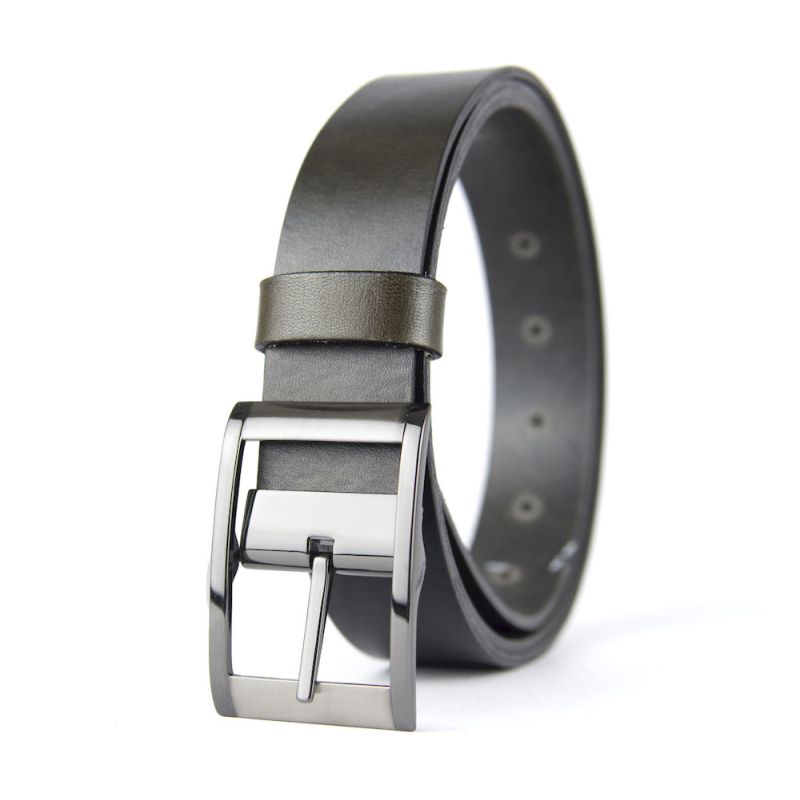 Kožený opasok FREEDOM, šírka 3.3cm - Olivová