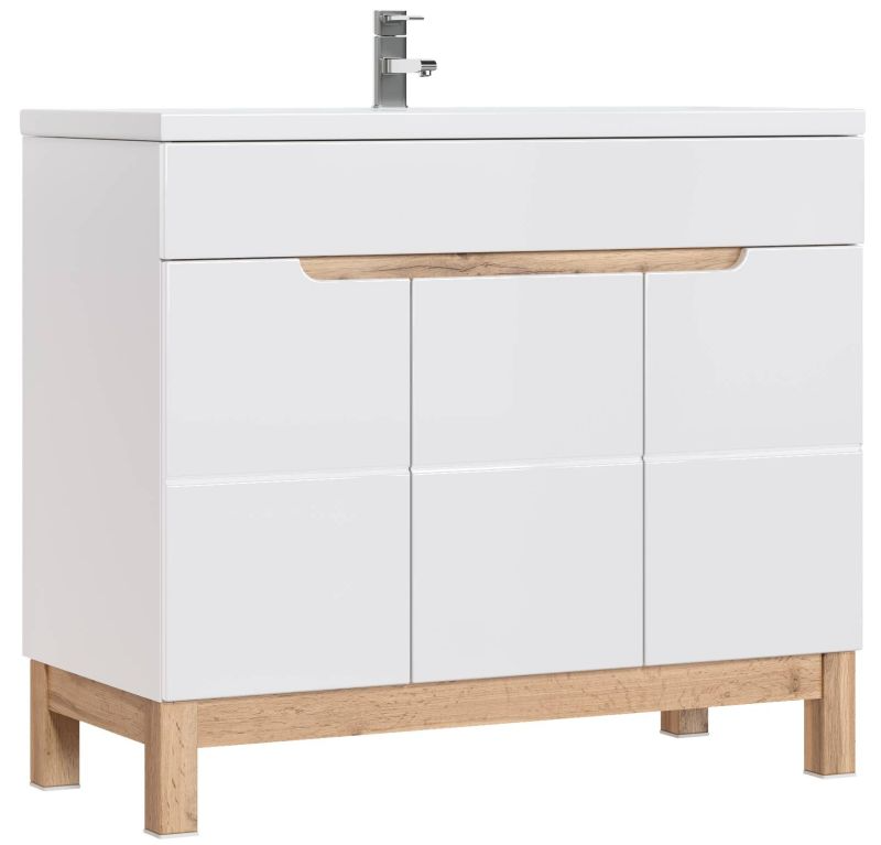Skrinka do kúpeľne 825 biela/biely vysoký lesk