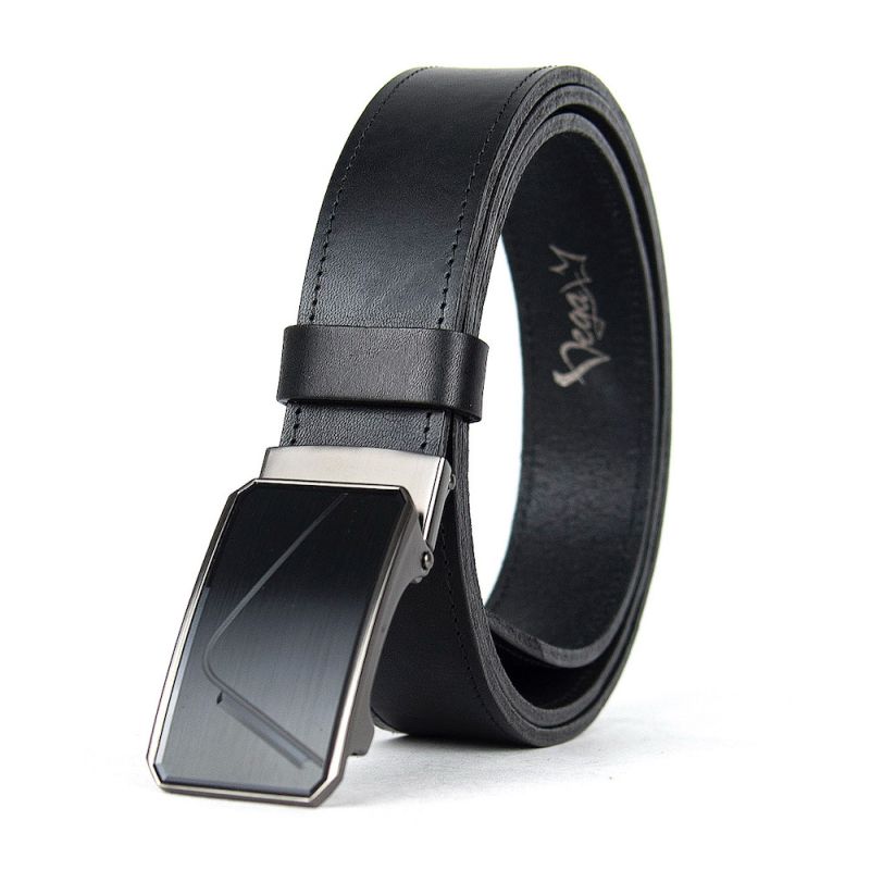 Luxusný kožený opasok s brzdou, šírka 3.5cm – UNLOCK, čierna