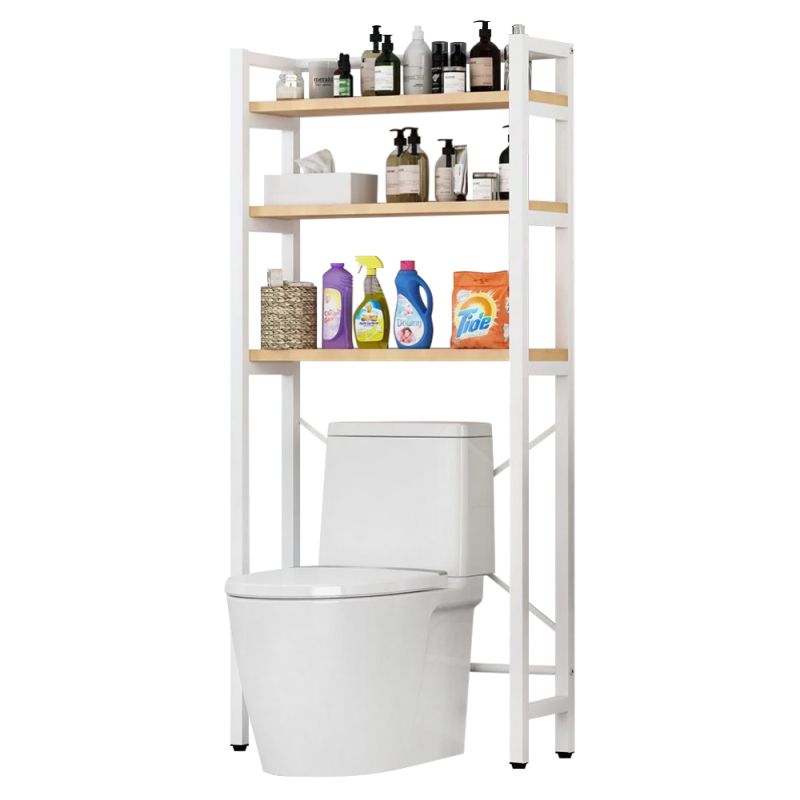 Regál nad WC, dub natural-biela