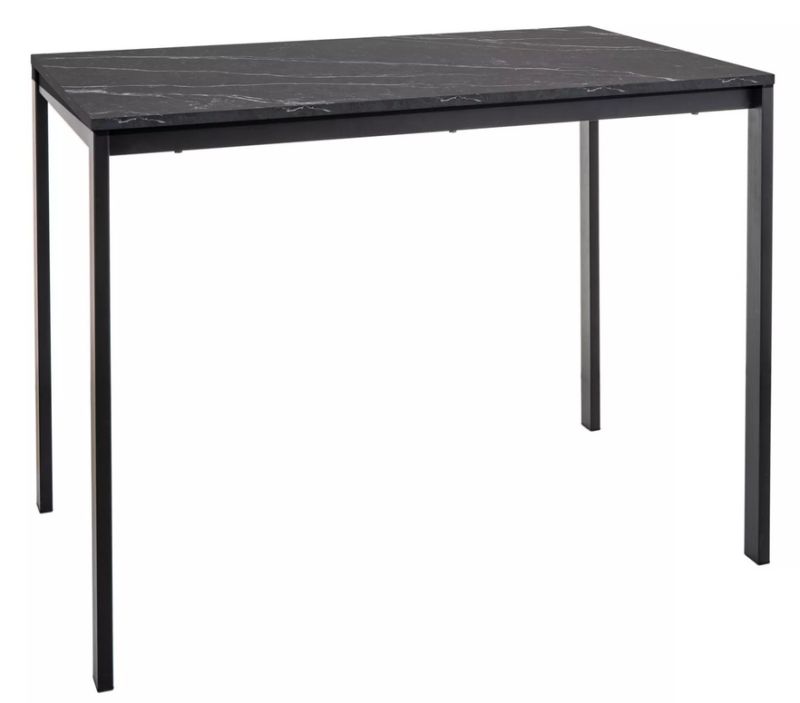 Jedálenský stôl 100x60, čierny mat-čierny efekt mramoru