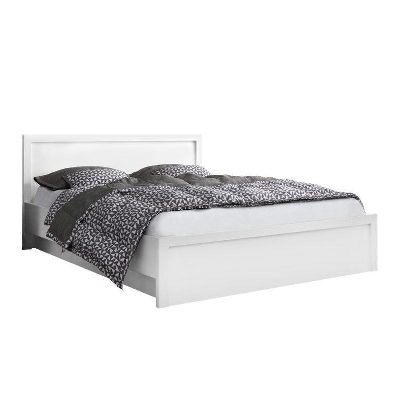 Posteľ 160x200, s roštom bez matraca, v elegantnom prevedení biela