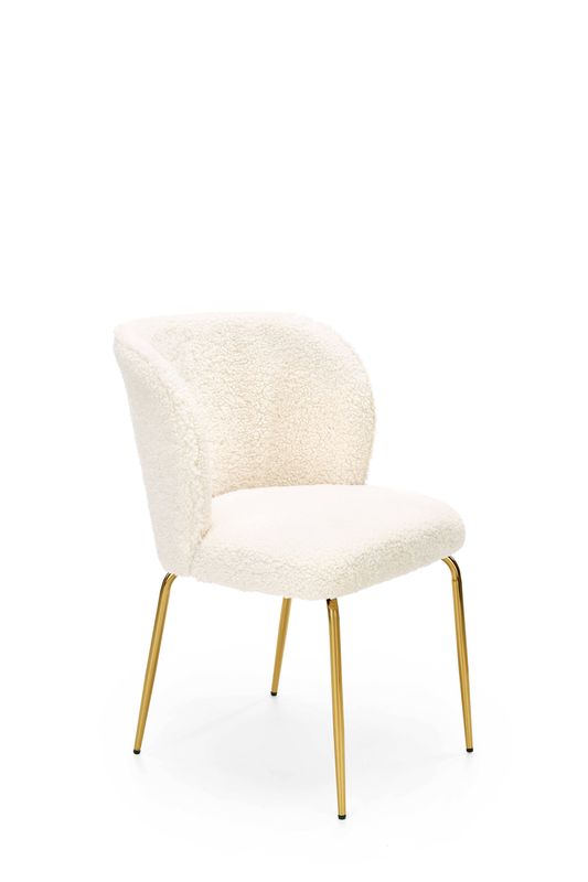 Elegantná jedálenská stolička zlatá – krém