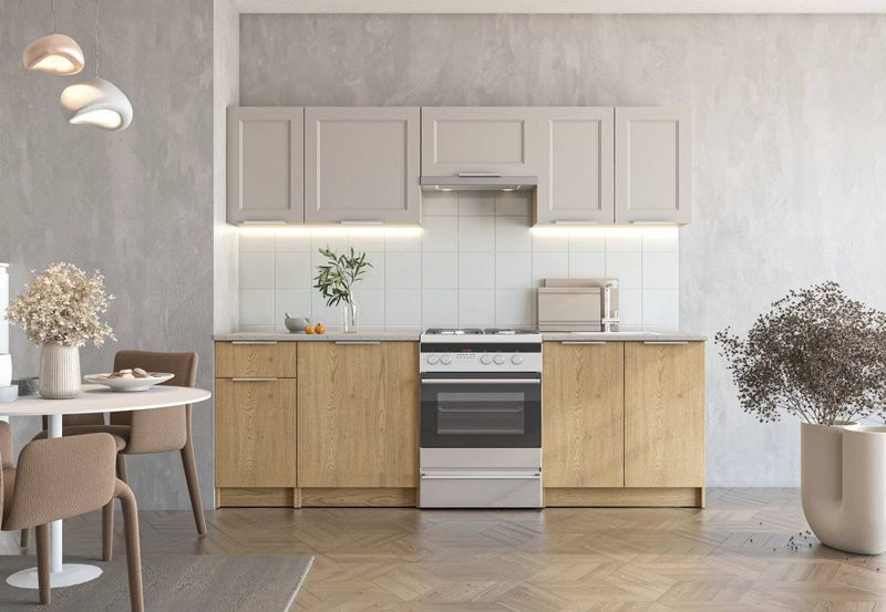 Moderná kuchynská linka 240, dub Cremona – kašmír