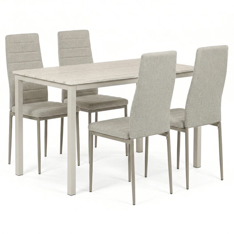 Jedálenský set so 4 stoličkami, 110x70x75cm travertín