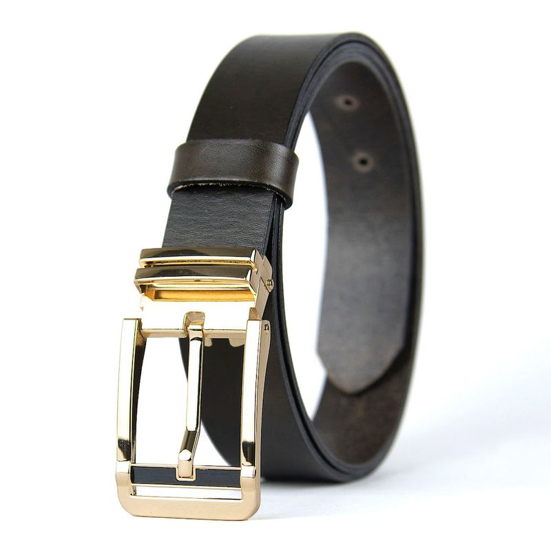 Kožený opasok IRON VEIL, šírka 3,3 cm, Olivový