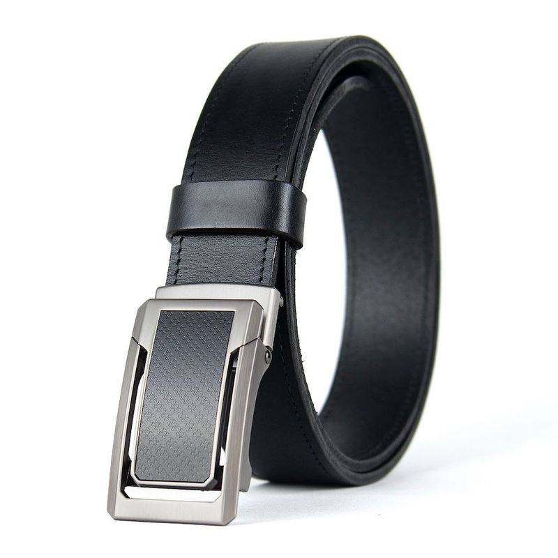 Kožený opasok NICKEL CORE s brzdovou prackou, 3,5 cm, Čierny