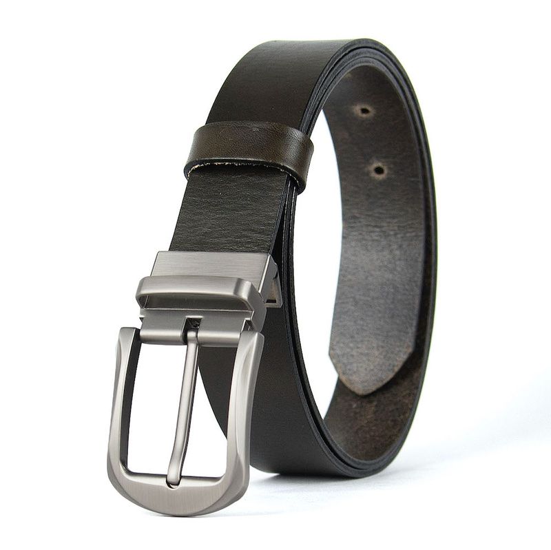 Kožený opasok STEEL NOVA, šírka 3,3 cm, Olivový