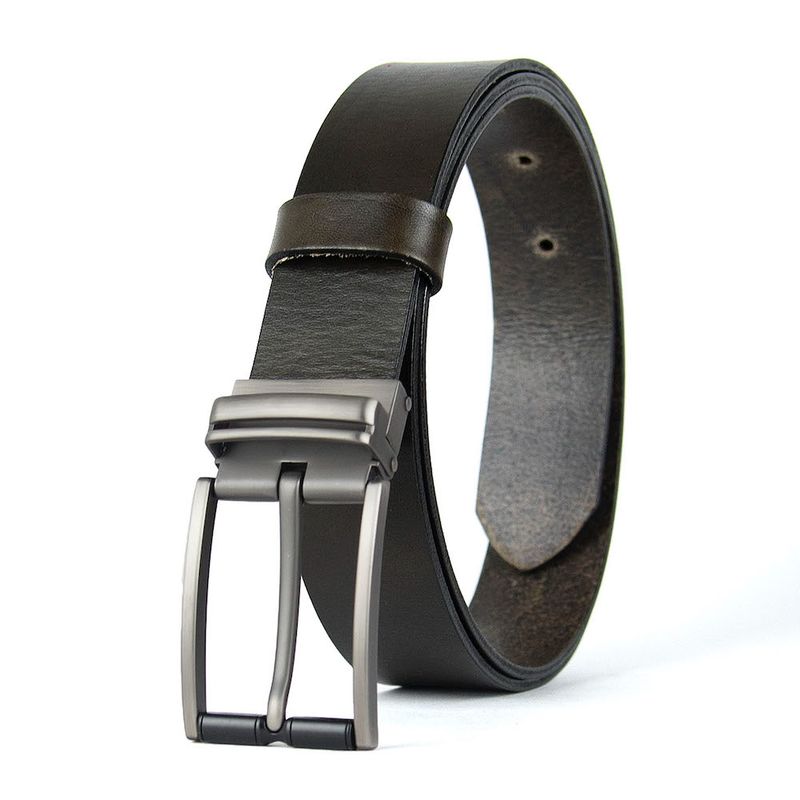 Kožený opasok TITAN SHADOW, šírka 3,3 cm, Olivový
