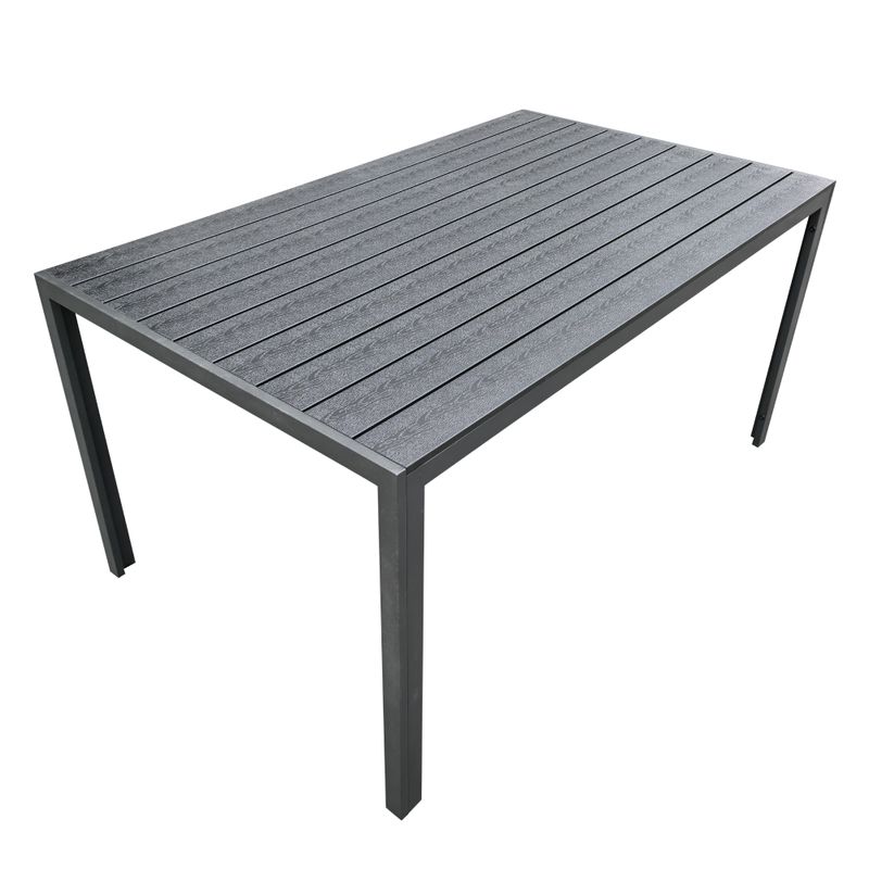 Záhradný stôl 150x90 cm čierny z hliníka a polywoodu