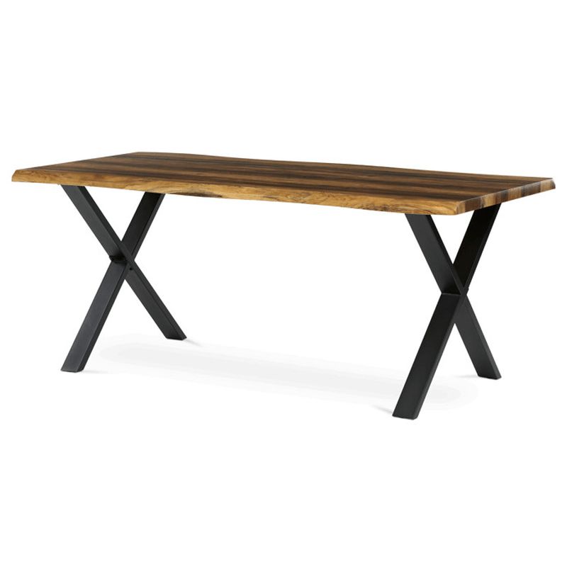 Jedálenský stôl 180x90, MDF old wood, nohy kov čierny v tvare X