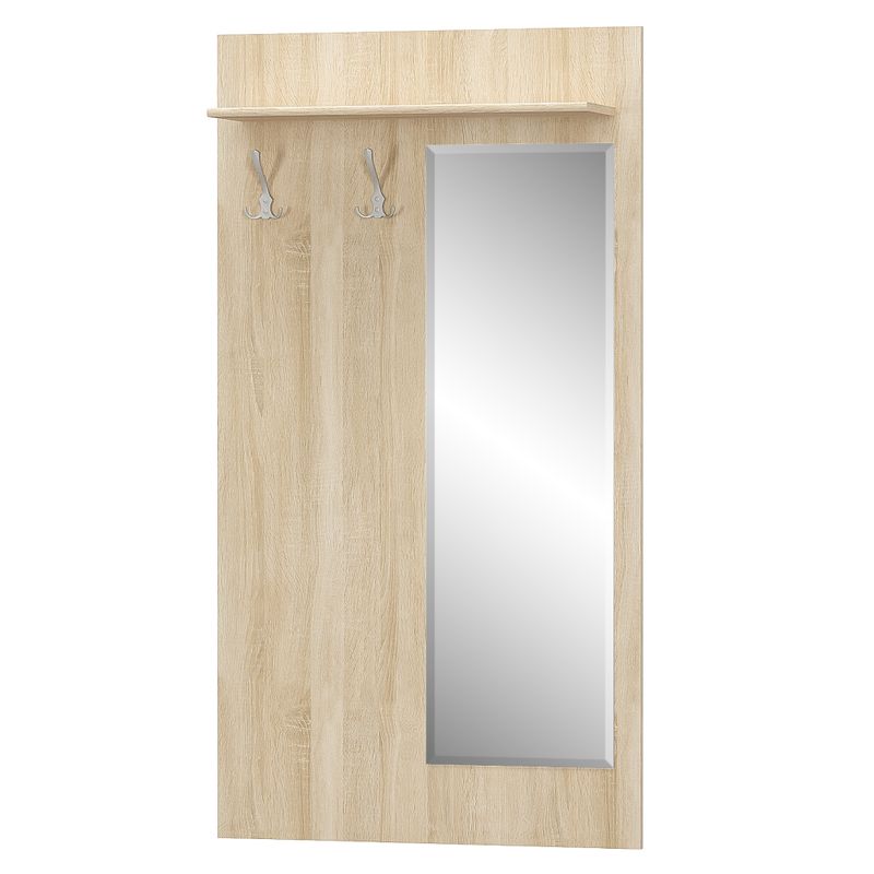 Vešiakový panel so zrkadlom, 83cm, dub sonoma