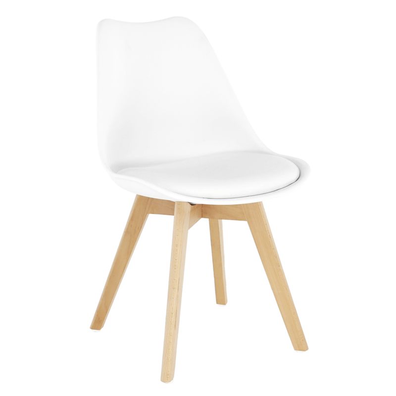 Plastová stolička biela-buk
