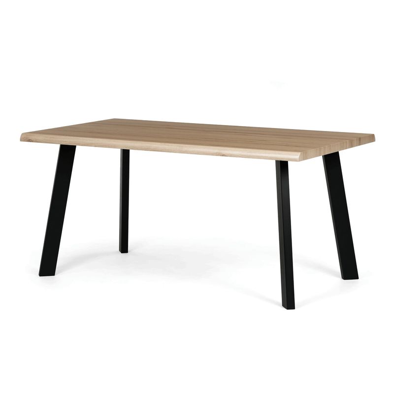Moderný jedálenský stôl 160 × 90cm, divoký dub s kovovými nohami