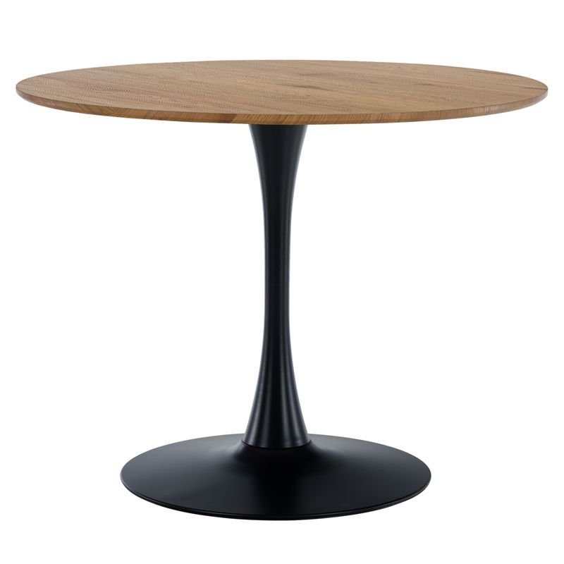 Jedálenský stôl s moderným dizajnom, dub-čierny, priemer 110 cm