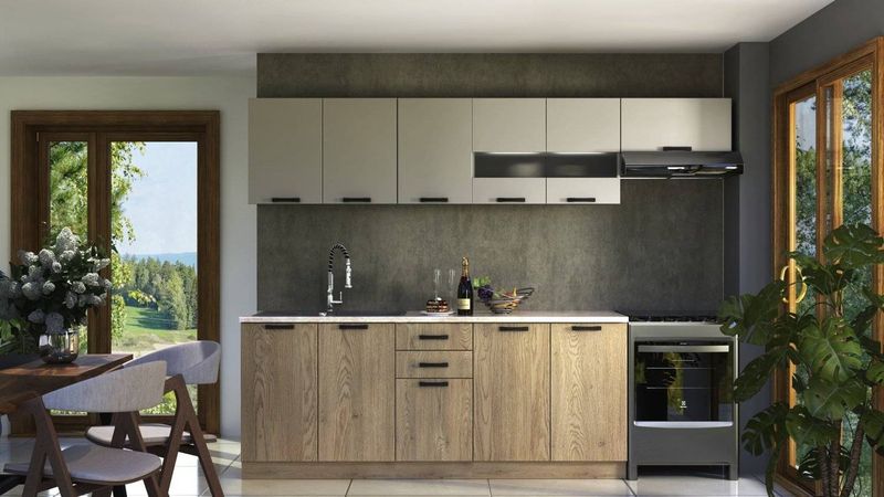 Moderná kuchynská linka 260 cm, dub Cremona, kašmír