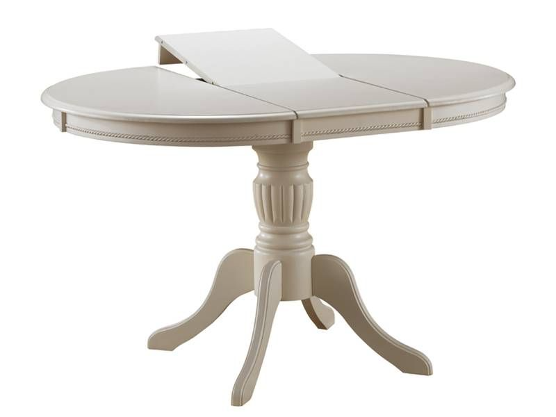 Rozkladací okrúhly stôl z MDF dosky 106-141, ecru