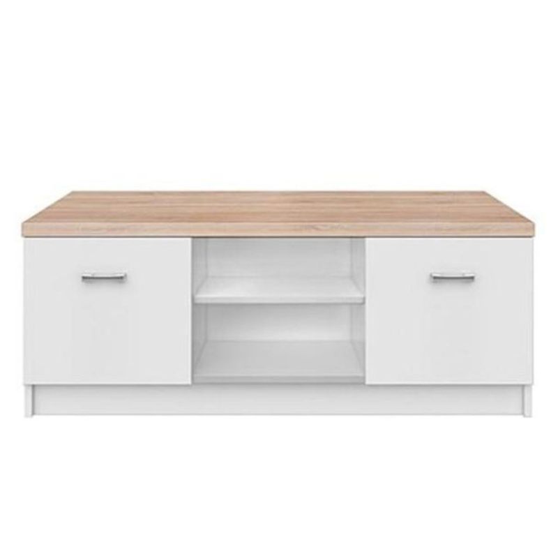Dokonalý RTV stolík, biela-dub sonoma, woodline krem