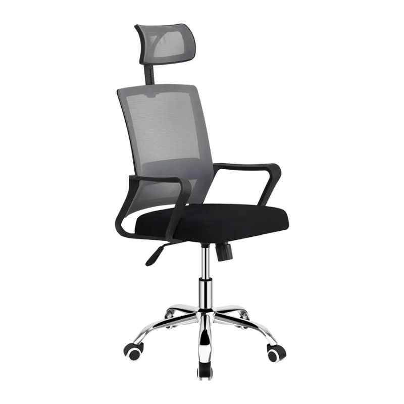 Kancelárske kreslo s ergonomickým tvarom, svetlosivá-čierna