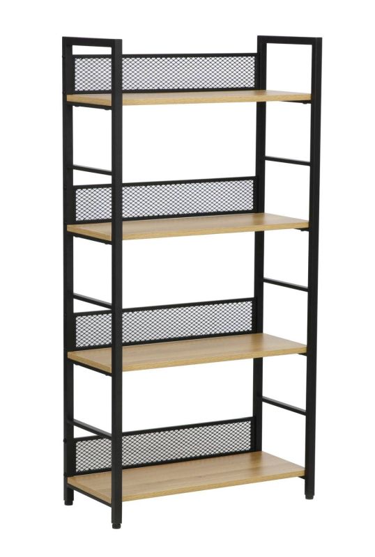 Jednoduchý regál R4, dub-čierny mat