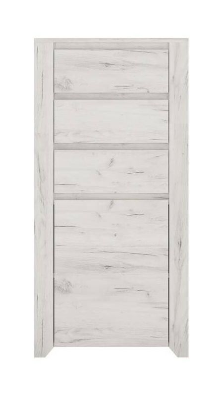Komoda s tromi zásuvkami a jednými dvierkami dub white craft