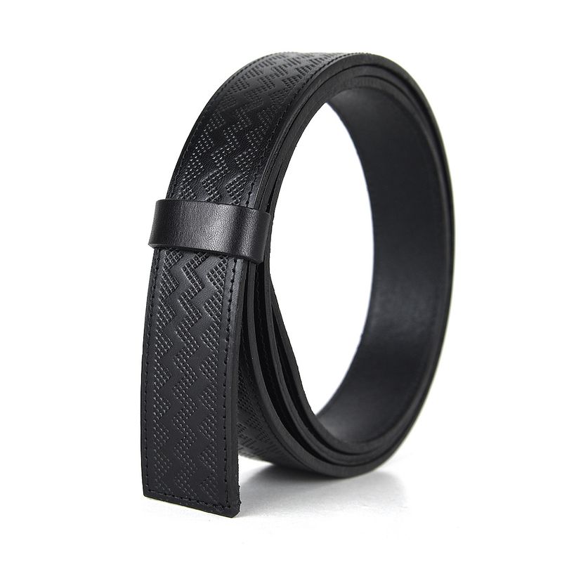 Kožený remeň pre opasky s prackou na brzdu, šírka 3.5cm, čierny dekor