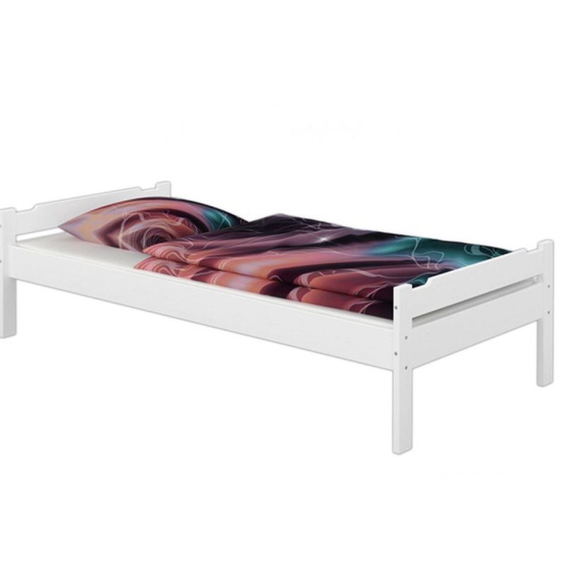 Posteľ s jednoduchými líniami biela, 90x200