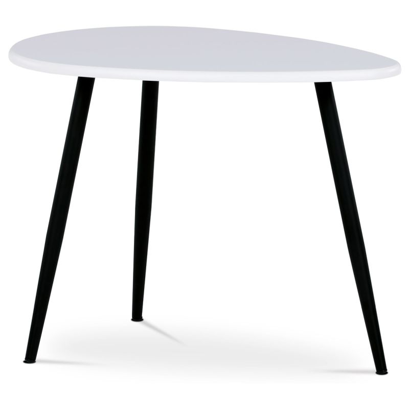 Konferenčný stôl na troch nohách, MDF doska biely mat 60x40